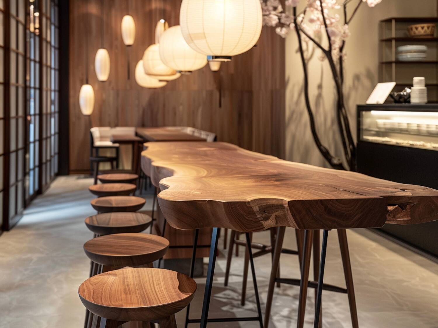 Jak dopasować stoły barowe do wnętrz w stylu japandi?