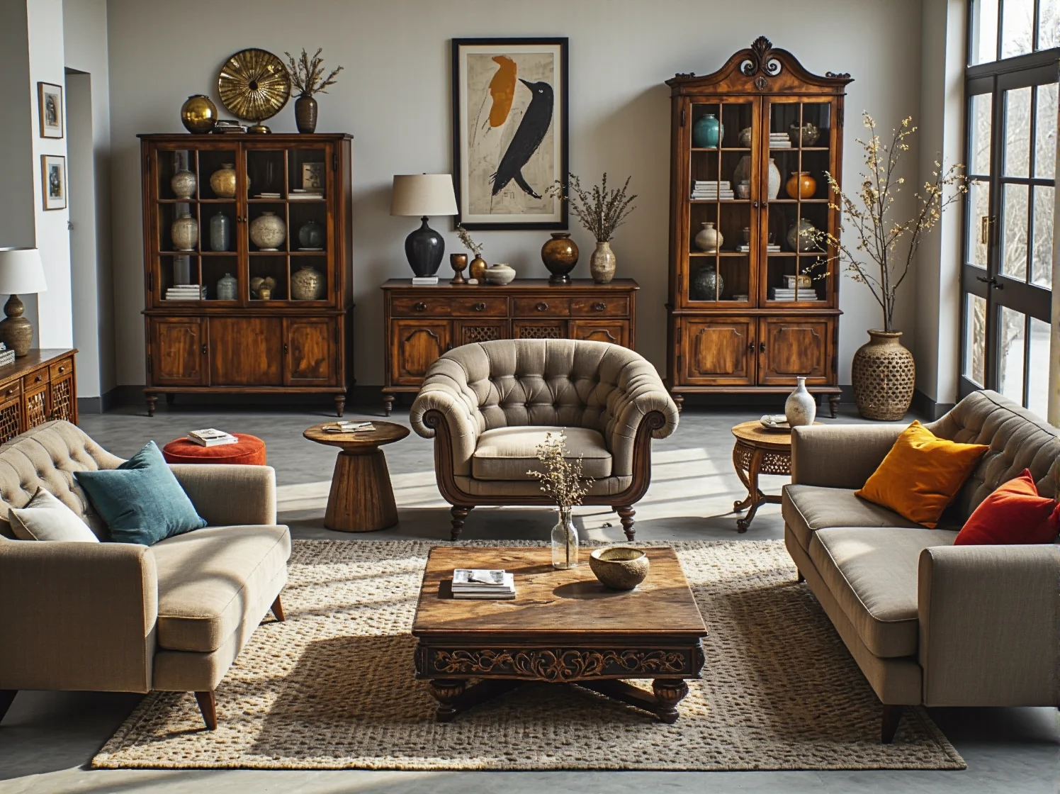 Stylowy salon z fotelem vintage jako centralny punkt. Inspiracja do aranżacji wnętrza w ponadczasowym stylu.