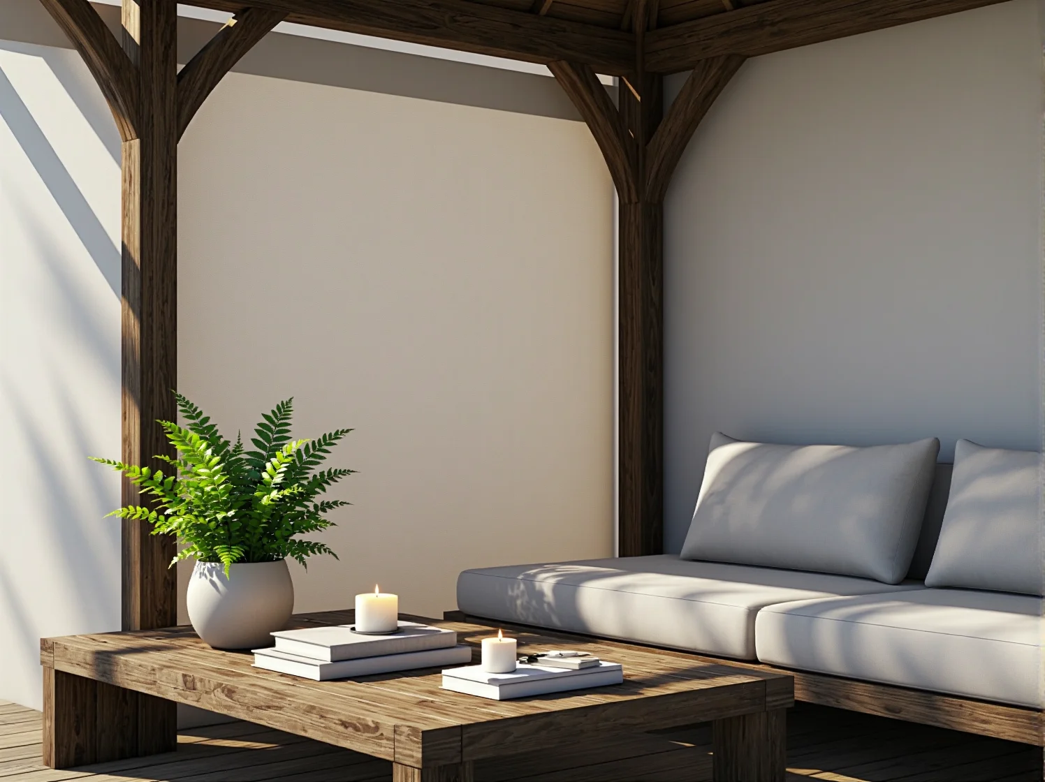 Aranżacja świetlna ogrodu, gdzie lampy podkreślają zarówno altanę, jak i otaczającą ją roślinność.