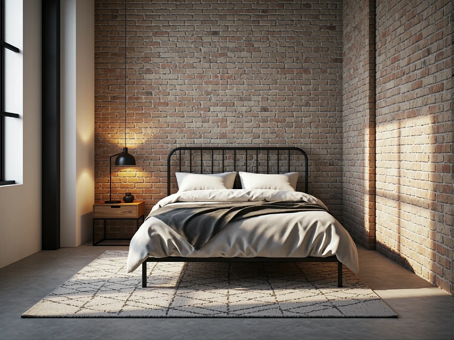 Kącik do pracy z biurkiem industrialnym. Idealne rozwiązanie do małej przestrzeni.