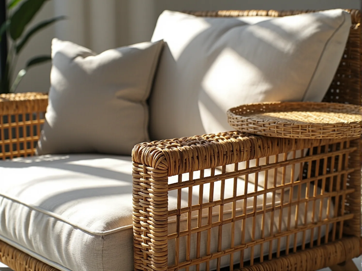 Czyszczenie krzesła z rattanu za pomocą miękkiej szczotki. Skuteczna pielęgnacja i ochrona mebli rattanowych.