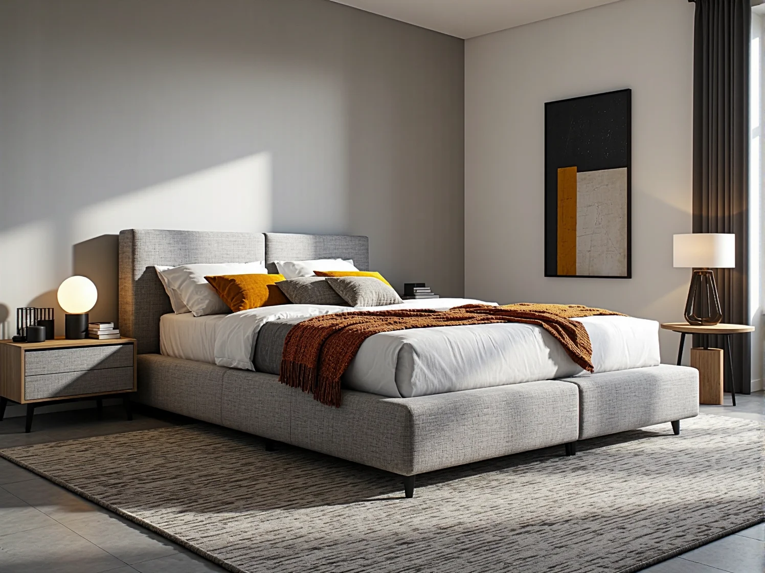 Zbliżenie na welurową tkaninę i staranne szycie zagłówka łóżka tapicerowanego z recenzji 2025.