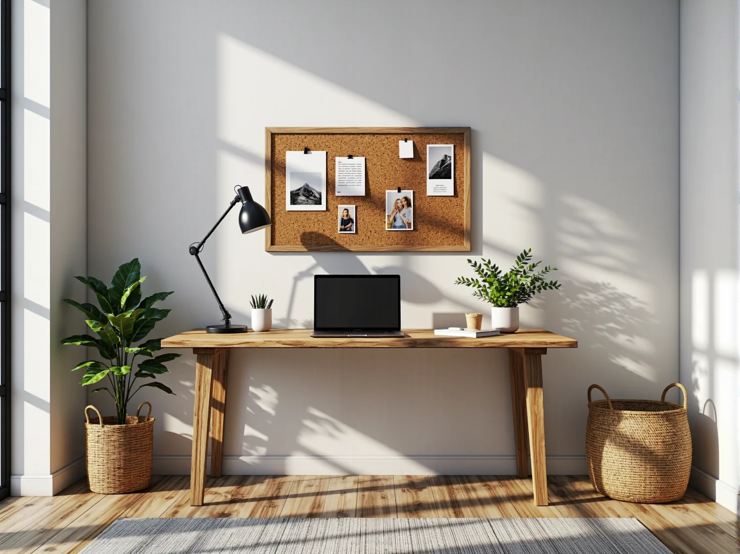 Minimalistyczna kuchnia w małym mieszkaniu z drewnianym blatem i szafkami z materiałów z recyklingu.