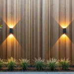 Kinkiety elewacyjne antracytowe LED na drewnianej fasadzie