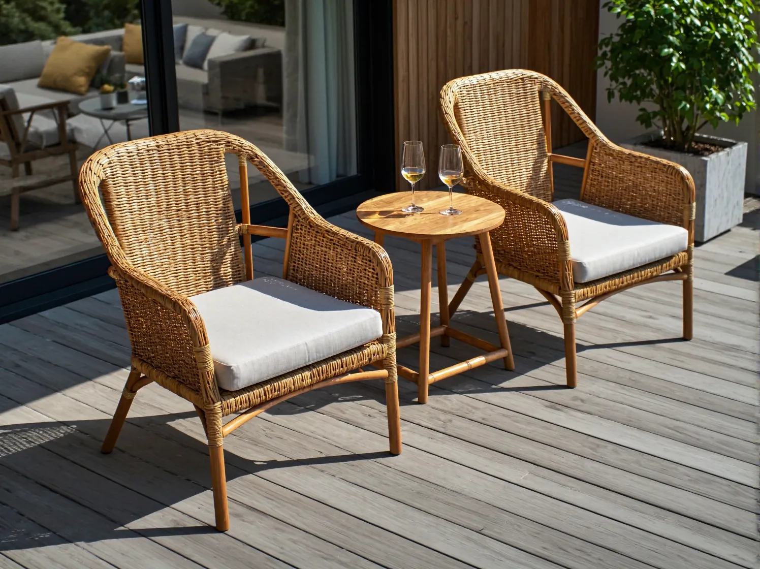 Malowanie odnowionego krzesła z rattanu na biało. Drugie życie mebli ogrodowych.