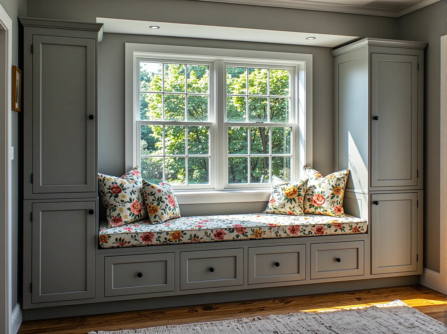 Odnowiona szafka kuchenna zaadaptowana jako szafka pod umywalkę do łazienki.