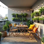 Składany zestaw balkonowy drewniany stół i krzesła