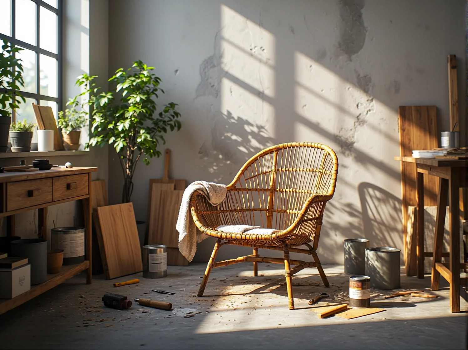 Naprawa uszkodzonego splotu w starym krześle ogrodowym. Renowacja rattanu krok po kroku.