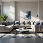 Narożnik modułowy szary tapicerowany na metalowych nóżkach