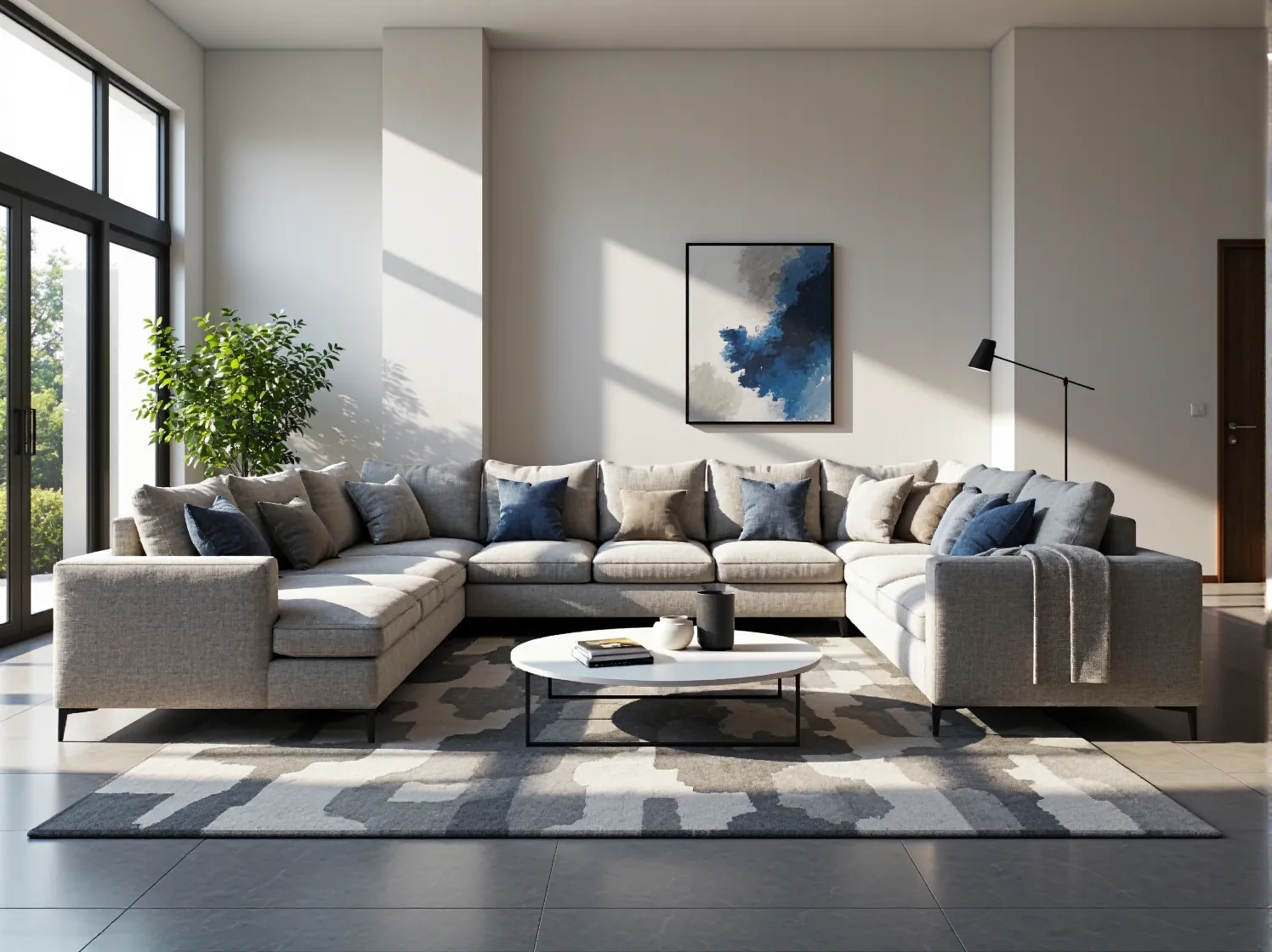 Narożnik modułowy szary tapicerowany na metalowych nóżkach