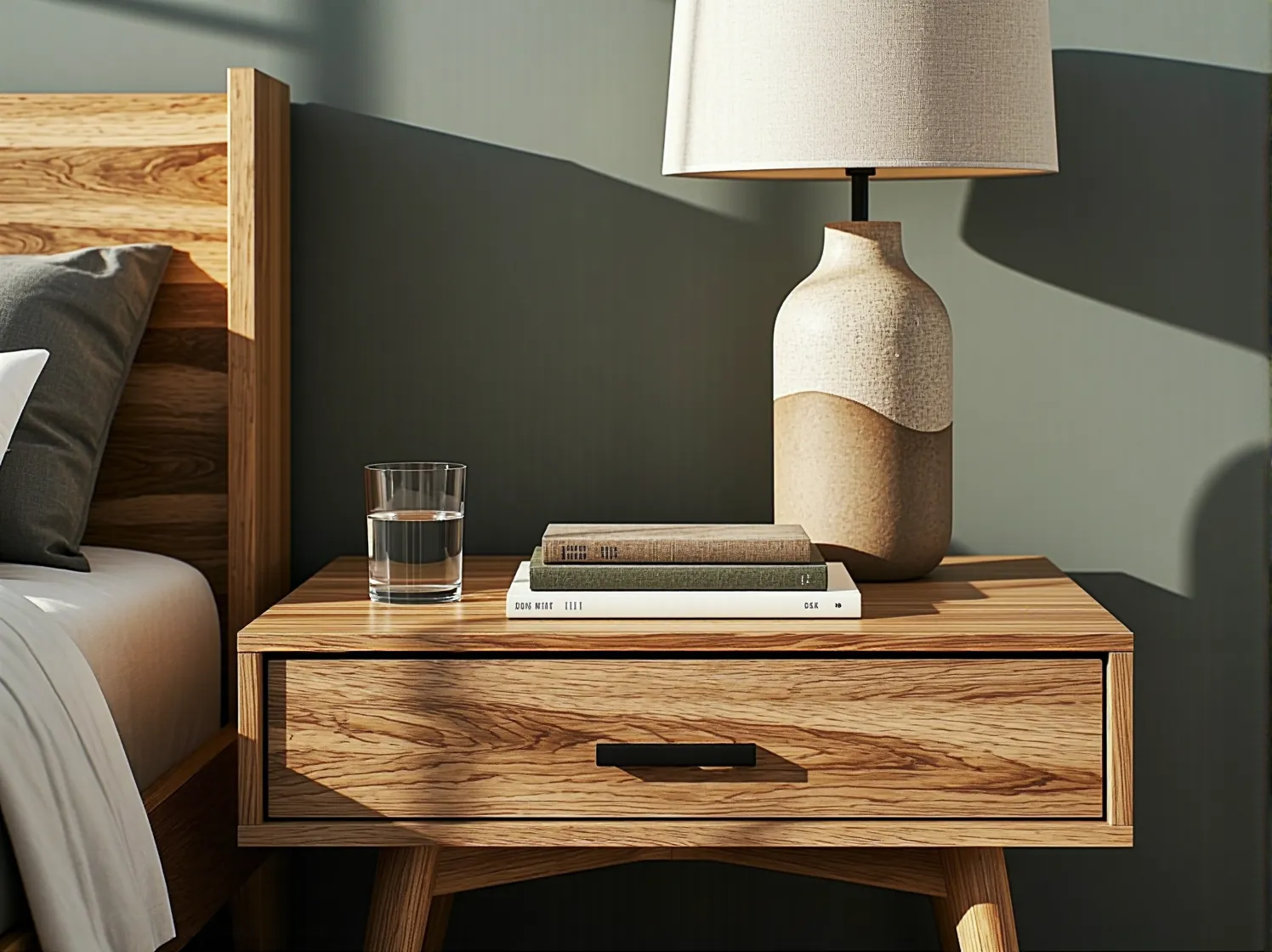 Zbliżenie na unikalną teksturę słojów drewna na meblu, co jest zaletą naturalnych wykończeń.