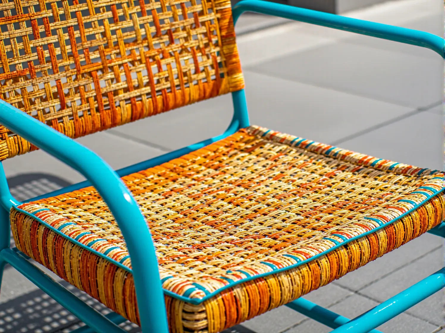 Drewniane leżaki i mały stolik kawowy jako idealne meble ogrodowe retro do strefy relaksu na tarasie.