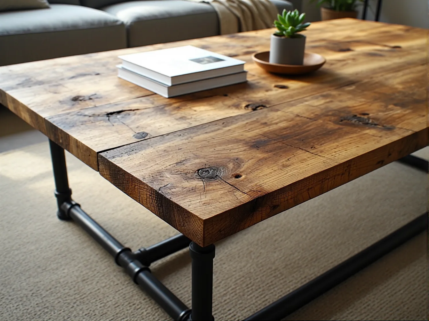 Otwarta kuchnia z meblami loftowymi. Aranżacja małego mieszkania w bloku.