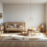 Łóżeczko dziecięce drewniane dąb naturalny w stylu skandynawskim