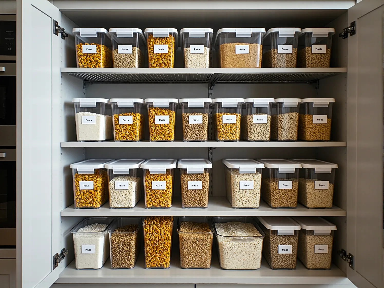 Porządek w małej szafie dzięki organizerom i pudełkom do przechowywania ubrań.