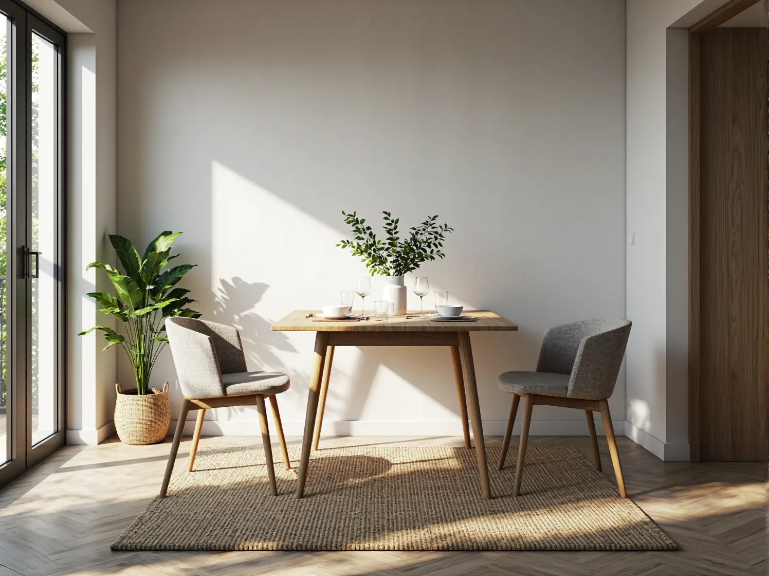 Kompaktowy stół jadalniany dębowy z drewnianymi nogami w stylu skandynawskim