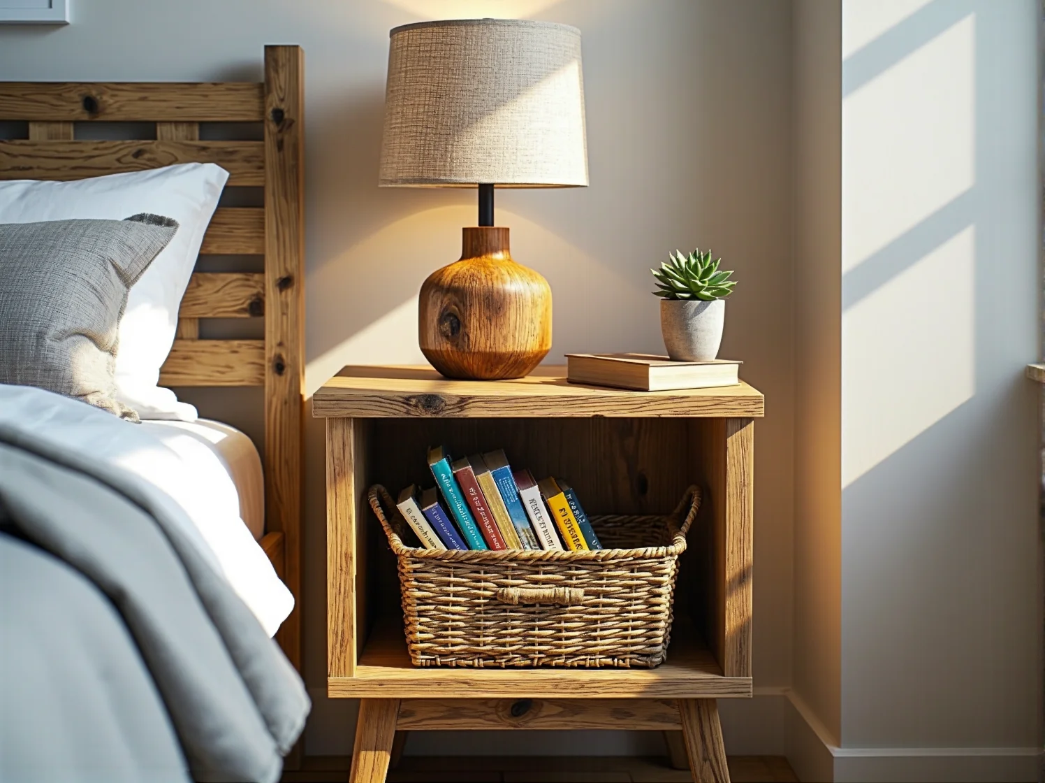 Drewniane, rustykalne łóżeczko dziecięce. Trwały i bezpieczny wybór mebla do pokoju niemowlaka.