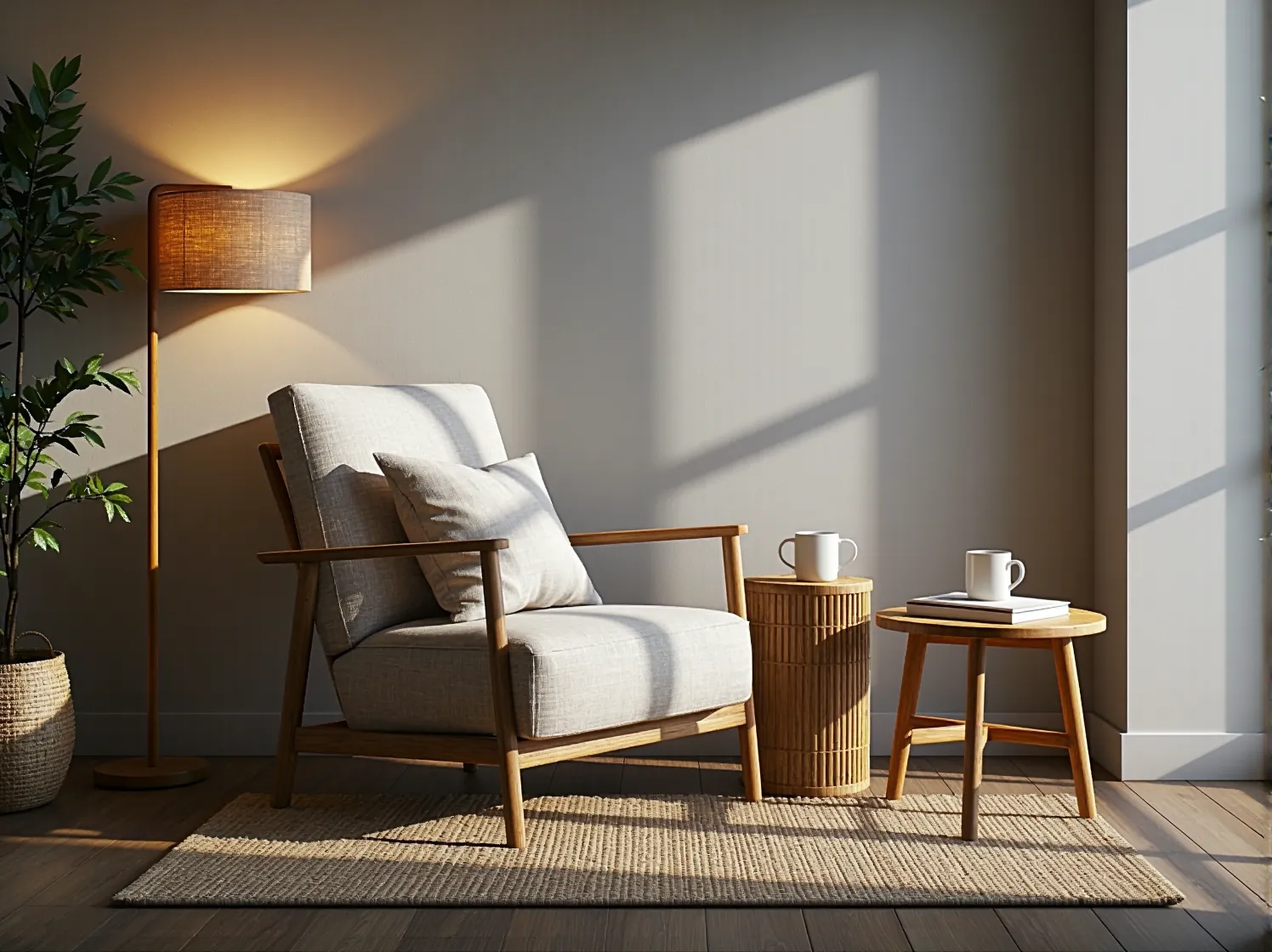 Klientka dotykająca drewnianego blatu, dokonująca świadomego wyboru mebli z naturalnych materiałów.