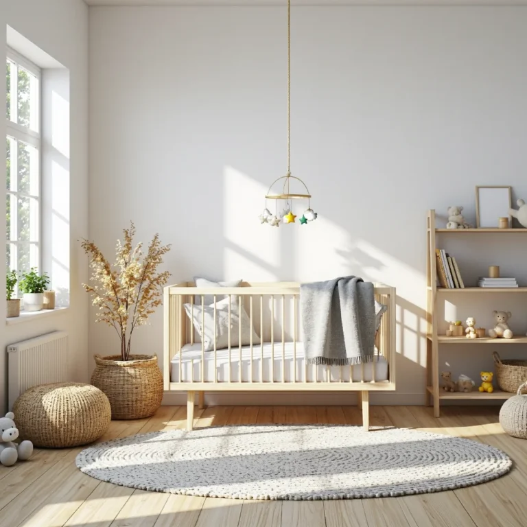 Drewniane łóżeczko niemowlęce sosna z regałem na zabawki