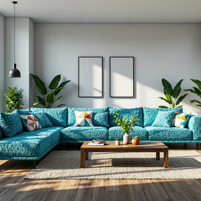 Narożnik modułowy turkusowy z tapicerką welurową i poduszkami