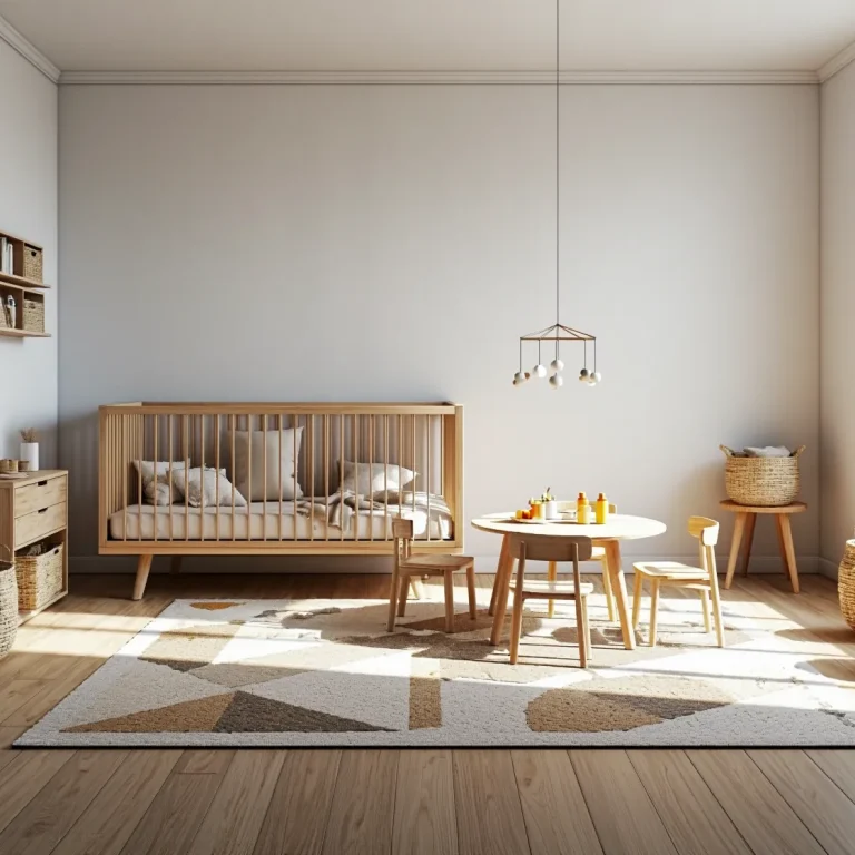 Łóżeczko dziecięce drewniane dąb naturalny w stylu skandynawskim