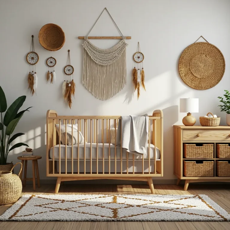 Łóżeczko niemowlęce drewniane z naturalnego drewna na nóżkach