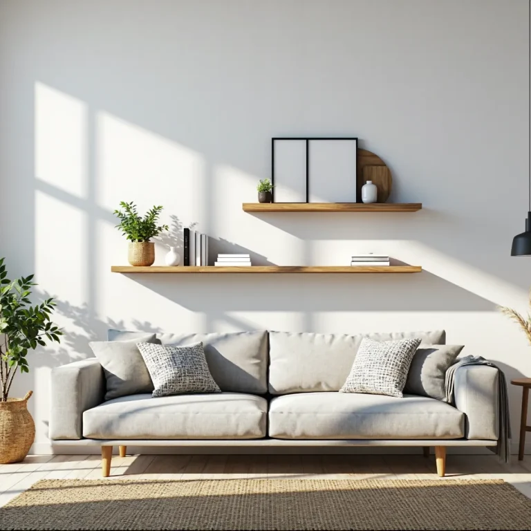 Drewniane półki wiszące dębowe w stylu skandynawskim