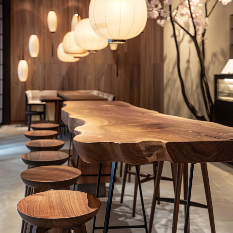 Jak dopasować stoły barowe do wnętrz w stylu japandi?