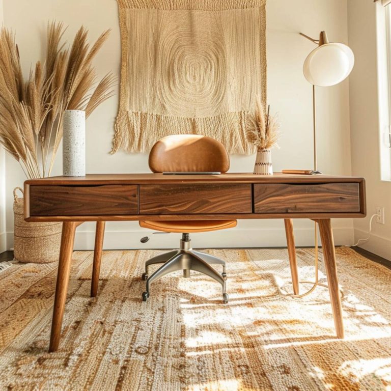 10 inspiracji na wnętrza biurowe w stylu boho z ergonomicznymi akcentami
