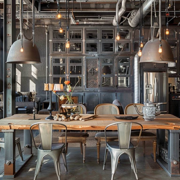 Najlepsze zestawy mebli jadalnianych w stylu loftowym.